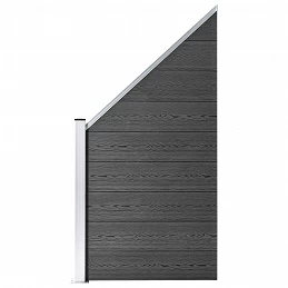 Acquista Set Pannelli di Recinzione in WPC 446x(105-186) cm Nero con riferimento GHV-3070438 della ditta GARDENHOME