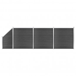 Acquista Set Pannelli di Recinzione in WPC 619x(105-186) cm Nero con riferimento GHV-3070439 della ditta GARDENHOME