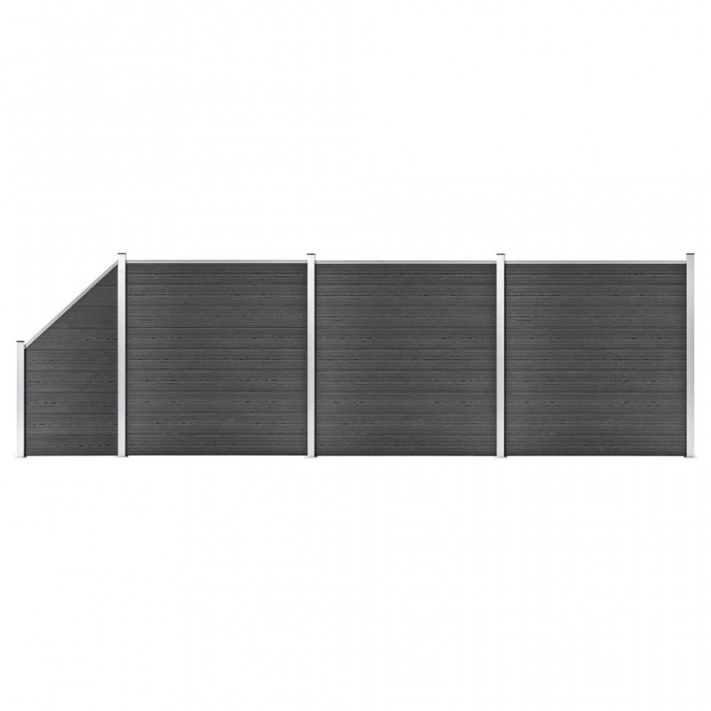 Acquista Set Pannelli di Recinzione in WPC 619x(105-186) cm Nero con riferimento GHV-3070439 della ditta GARDENHOME