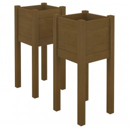 Acquista Fioriere da Giardino 2 pz Miele 31x31x70 cm in Legno di Pino con riferimento GHV-810786 della ditta GARDENHOME