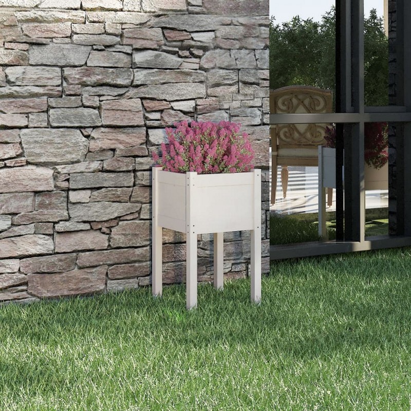 Acquista Fioriera da Giardino Bianca 40x40x70 cm Legno Massello di Pino con riferimento GHV-810791 della ditta GARDENHOME