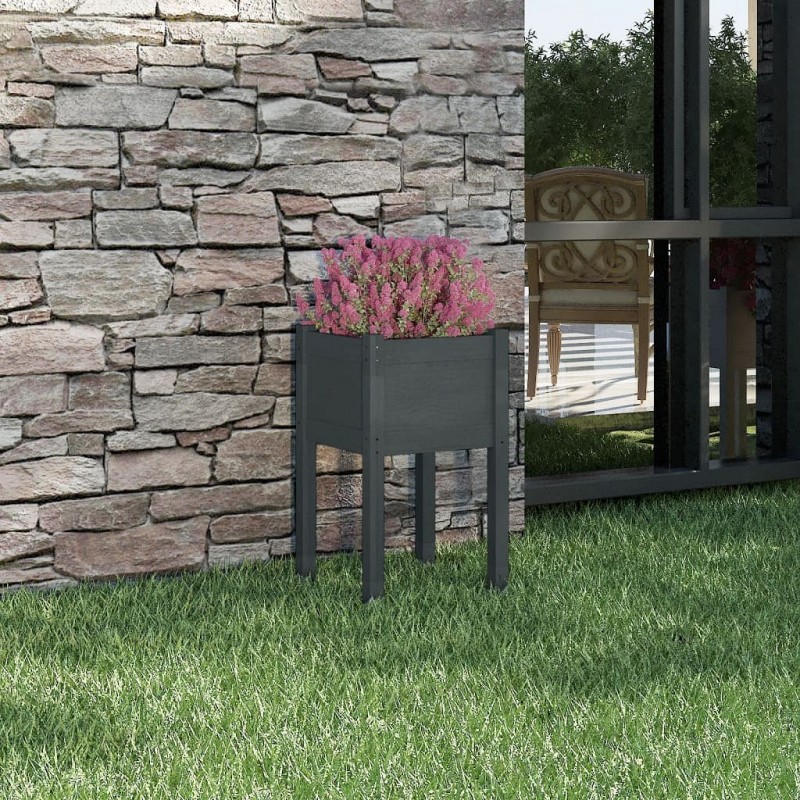 Acquista Fioriera da Giardino Grigia 40x40x70 cm in Legno di Pino con riferimento GHV-810793 della ditta GARDENHOME