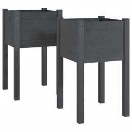 Acquista Fioriere da Giardino 2 pz Grigie 40x40x70 cm in Legno di Pino con riferimento GHV-810794 della ditta GARDENHOME