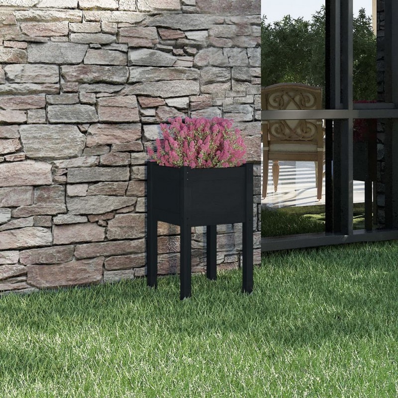 Acquista Fioriera da Giardino Nera 40x40x70 cm in Legno Massello di Pino con riferimento GHV-810797 della ditta GARDENHOME