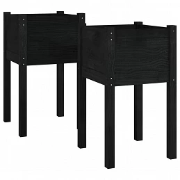 Acquista Fioriere da Giardino 2 pz Nere 40x40x70 cm in Legno di Pino con riferimento GHV-810798 della ditta GARDENHOME