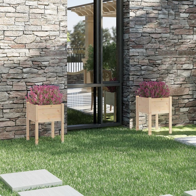 Acquista Fioriere da Giardino 2 pz 50x50x70 cm in Legno Massello di Pino con riferimento GHV-810800 della ditta GARDENHOME