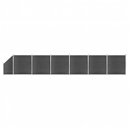 Acquista Set Pannelli di Recinzione in WPC 1138x(105-186) cm Nero con riferimento GHV-3070442 della ditta GARDENHOME