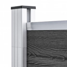 Acquista Set Pannelli di Recinzione in WPC 1138x(105-186) cm Nero con riferimento GHV-3070442 della ditta GARDENHOME