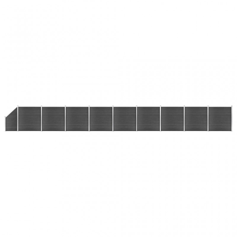 Acquista Set Pannelli di Recinzione in WPC 1657x(105-186) cm Nero con riferimento GHV-3070445 della ditta GARDENHOME