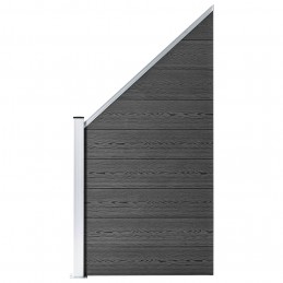 Acquista Set Pannelli di Recinzione in WPC 1657x(105-186) cm Nero con riferimento GHV-3070445 della ditta GARDENHOME
