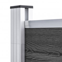 Acquista Set Pannelli di Recinzione in WPC 1657x(105-186) cm Nero con riferimento GHV-3070445 della ditta GARDENHOME
