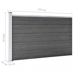 Acquista Set Pannelli di Recinzione in WPC 353x105 cm Nero con riferimento GHV-3070447 della ditta GARDENHOME