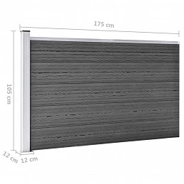 Acquista Set Pannelli di Recinzione in WPC 526x105 cm Nero con riferimento GHV-3070448 della ditta GARDENHOME