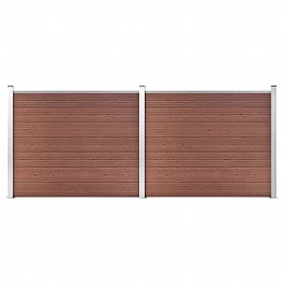 Acquista Set Pannello di Recinzione in WPC 353x146 cm Marrone con riferimento GHV-3070451 della ditta GARDENHOME