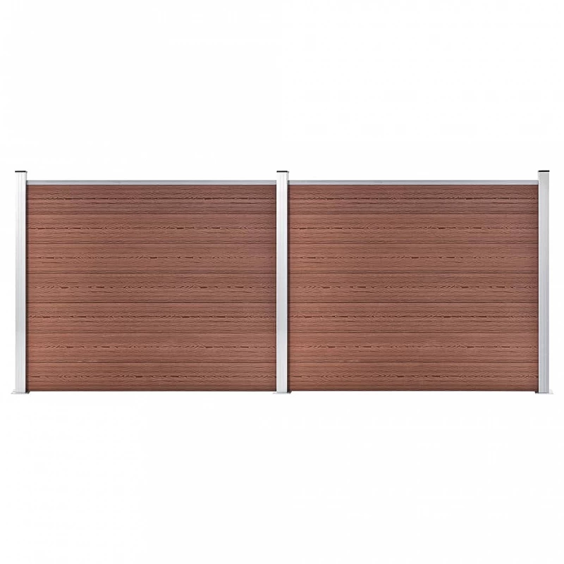 Acquista Set Pannello di Recinzione in WPC 353x146 cm Marrone con riferimento GHV-3070451 della ditta GARDENHOME