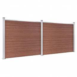 Acquista Set Pannello di Recinzione in WPC 353x146 cm Marrone con riferimento GHV-3070451 della ditta GARDENHOME