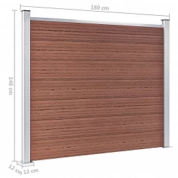 Acquista Set Pannelli di Recinzione in WPC 699x146 cm Marrone con riferimento GHV-3070453 della ditta GARDENHOME