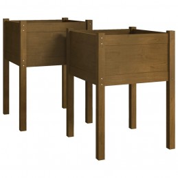 Acquista Fioriere da Giardino 2 pz Miele 50x50x70 cm Massello di Pino con riferimento GHV-810806 della ditta GARDENHOME