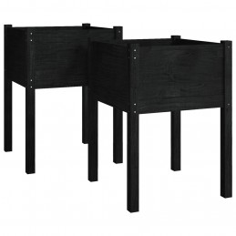 Acquista Fioriere da Giardino 2 pz Nere 50x50x70 cm in Massello di Pino con riferimento GHV-810808 della ditta GARDENHOME