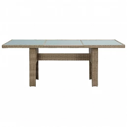 Acquista Tavolo da Giardino Marrone 200x100x74 cm in Vetro e Polyrattan con riferimento GHV-310142 della ditta GARDENHOME