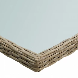 Acquista Tavolo da Giardino Marrone 200x100x74 cm in Vetro e Polyrattan con riferimento GHV-310142 della ditta GARDENHOME