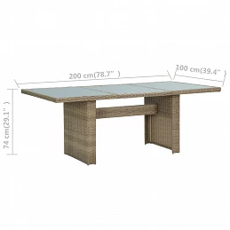 Acquista Tavolo da Giardino Marrone 200x100x74 cm in Vetro e Polyrattan con riferimento GHV-310142 della ditta GARDENHOME