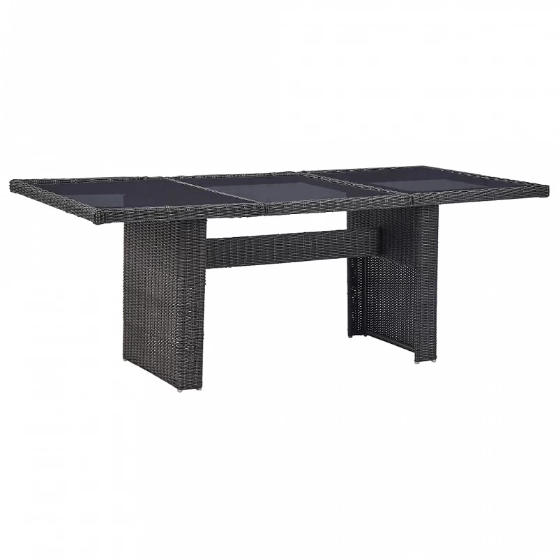 Acquista Tavolo da Giardino Nero 200x100x74 cm in Vetro e Polyrattan con riferimento GHV-310145 della ditta GARDENHOME