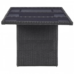 Acquista Tavolo da Giardino Nero 200x100x74 cm in Vetro e Polyrattan con riferimento GHV-310145 della ditta GARDENHOME