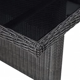 Acquista Tavolo da Giardino Nero 200x100x74 cm in Vetro e Polyrattan con riferimento GHV-310145 della ditta GARDENHOME