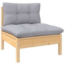 Acquista Set Divani da Giardino 3 pz con Cuscini Grigi Massello di Pino con riferimento GHV-806669 della ditta GARDENHOME