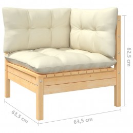 Acquista Set Divani da Giardino 3 pz con Cuscini Crema Massello di Pino con riferimento GHV-806670 della ditta GARDENHOME