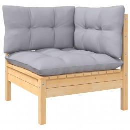Acquista Set Divani da Giardino 3 pz con Cuscini Grigi Massello di Pino con riferimento GHV-806675 della ditta GARDENHOME