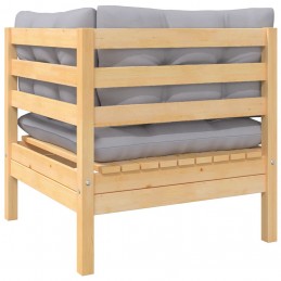 Acquista Set Divani da Giardino 3 pz con Cuscini Grigi Massello di Pino con riferimento GHV-806675 della ditta GARDENHOME