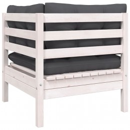 Acquista Set Divani da Giardino 3 pz con Cuscini Bianco in Massello Pino con riferimento GHV-806677 della ditta GARDENHOME