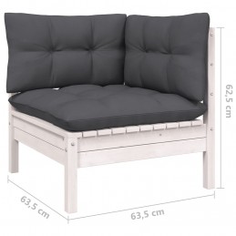 Acquista Set Divani da Giardino 3 pz con Cuscini Bianco in Massello Pino con riferimento GHV-806677 della ditta GARDENHOME