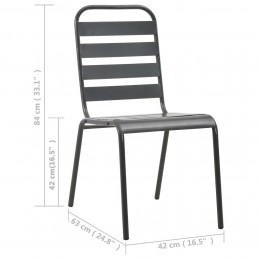 Acquista Sedie da Esterno 4 pz Design a Doghe in Acciaio Grigio Scuro con riferimento GHV-310155 della ditta GARDENHOME