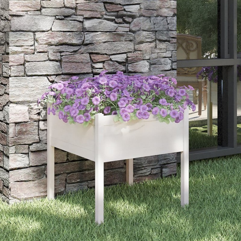 Acquista Fioriera da Giardino Bianca 70x70x70 cm Legno Massello di Pino con riferimento GHV-810811 della ditta GARDENHOME