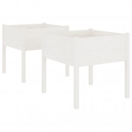 Acquista Fioriere da Giardino 2 pz Bianche 70x70x70 cm in Legno di Pino con riferimento GHV-810812 della ditta GARDENHOME