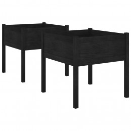 Acquista Fioriere da Giardino 2 pz Nere 70x70x70 cm in Massello di Pino con riferimento GHV-810818 della ditta GARDENHOME