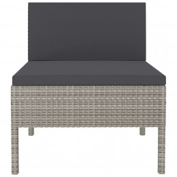 Acquista Sedie da Giardino 3 pz con Cuscini in Polyrattan Grigio con riferimento GHV-310192 della ditta GARDENHOME