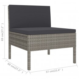 Acquista Sedie da Giardino 3 pz con Cuscini in Polyrattan Grigio con riferimento GHV-310192 della ditta GARDENHOME