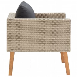 Acquista Divano da Giardino Singolo con Cuscini in Polyrattan Beige con riferimento GHV-310219 della ditta GARDENHOME