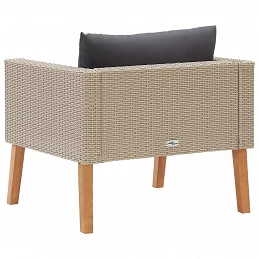 Acquista Divano da Giardino Singolo con Cuscini in Polyrattan Beige con riferimento GHV-310219 della ditta GARDENHOME