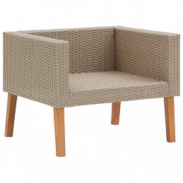 Acquista Divano da Giardino Singolo con Cuscini in Polyrattan Beige con riferimento GHV-310219 della ditta GARDENHOME