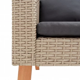 Acquista Divano da Giardino Singolo con Cuscini in Polyrattan Beige con riferimento GHV-310219 della ditta GARDENHOME