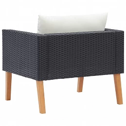 Acquista Divano da Giardino Singolo con Cuscini in Polyrattan Nero con riferimento GHV-310220 della ditta GARDENHOME