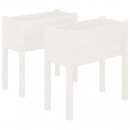 Acquista Fioriere da Giardino 2 pz Bianche 70x31x70 cm in Legno di Pino con riferimento GHV-810822 della ditta GARDENHOME