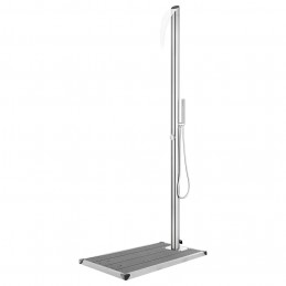 Acquista Doccia da Giardino con Base Grigia 225 cm in Acciaio Inox con riferimento GHV-3070795 della ditta GARDENHOME