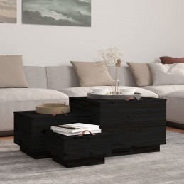 Acquista Contenitori Portaoggetti Coperchi 3pz Neri Legno Massello Pino con riferimento GHV-818249 della ditta GARDENHOME