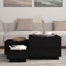 Acquista Contenitori Portaoggetti Coperchi 3pz Neri Legno Massello Pino con riferimento GHV-818249 della ditta GARDENHOME